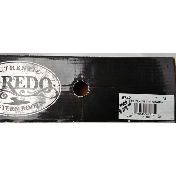 Laredo Women's Kadi Distressed Tan Leather Western Boots 5742 Size 7 M - Picture 13 of 13